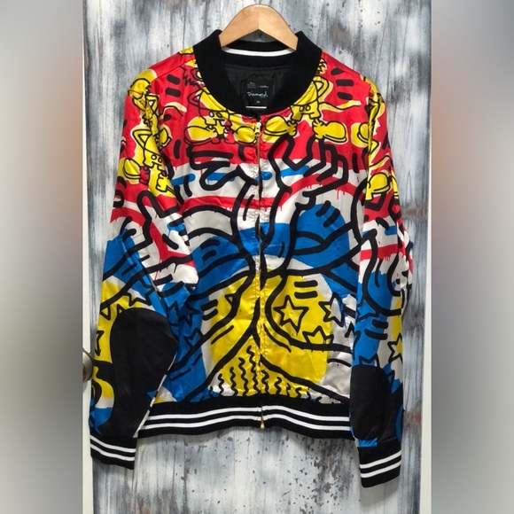 Diamond Supply Co x Mickey Mouse x Keith Haring “Hands By Mickey” Jacket - Picture 1 of 9